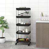 vidaXL Kuhinjska kolica s 5 razine crna 42x29x128 cm željezo i ABS cijene