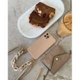 Onasi Liquid silikonski ovitek za iPhone 14 6.1 - bež z vrvico in zapestnico | Shoptok.si
