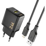  Polnilec Dudao A23LEU 12W USB - A z Lightning kablom - Črna KP41387 | Shoptok.si