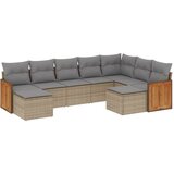 Maison Chic Seti vrtnega pohištva - Vrtna garnitura 9-delna z blazinami bež poli ratan, (21797131) | Shoptok.si