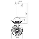  Redo 01-3004 - Visilica na sajli GRILL 1xE27/42W/230V prečnik 39,6 cm crna/bela | Eponuda.com