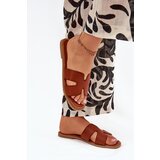 Boto Women's Flat Sandals With Cutouts Camel Salyra | Shoptok.si
