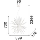 Ideal Lux led luster na sajli leaves 12xG9/3W/230V prečnik 80 cm bela | Eponuda.com