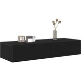  Zidna polica s ladicama crna 100x36x19 cm izrađeno drvo | Eponuda.com