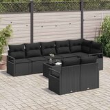 vidaXL Kavčna garnitura z blazino 9 pcs Črna poli ratan, (5000154118) | Shoptok.si
