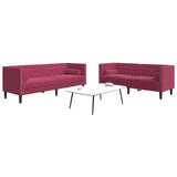  2-dijelni set sofa Chesterfield crvena boja vina baršunasti | shoptok.hr