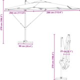 vidaXL Kantilever Roma Parasol Crni 286x285x265 cm Aluminij Cijene