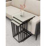 Hanah home Mira set stolića (umetnuti), crna/travertin (3 kom) | Eponuda.com