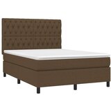  Box spring postelja z vzmetnico temno rjava 140x200 cm blago, (20930457) | Shoptok.si