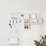 vidaXL Vješalica za kapute na zidu s policom Bijela 100 x 12 x 43.5 cm | shoptok.hr
