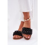 Boto Women's Flat Sandals With Decorative Beads Black Aricca | Shoptok.si