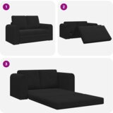 vidaXL sofa na podu krevet 2-u-1 Crna 148x71x83 cm Velur | shoptok.hr