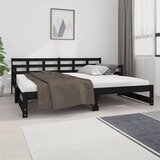  Dnevni ležaj na izvlačenje crni 2x(90x190) cm masivna borovina | shoptok.hr
