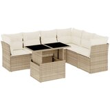 Maison Chic Seti vrtnega pohištva - Vrtna garnitura - Vrtni pohištvo set 7-delna z blazinami bež poli ratan, (21807794) | Shoptok.si