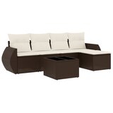  6-dijelni set vrtnih sofa od poliratana s jastucima smeđi | shoptok.hr