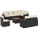  9-dijelni set vrtnih sofa s jastucima crni od poliratana | shoptok.hr