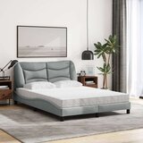  Krevet s madracem svjetlosivi 120 x 200 cm od tkanine | shoptok.hr
