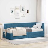  Kutni krevetni okvir s madracem 2 kom. Plava Baršun | shoptok.hr