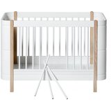 Oliver Furniture® otroška posteljica mini+ basic cot 5v1 60x120 white/oak | Shoptok.si