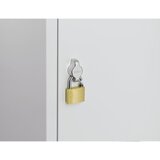 eurokraft basic Garderobna omara AMSTERDAM, višina 1800 mm, širina 600 mm, 2 predelka po 298 mm, s cilindrično ključavnico, cela svetlo siva | Shoptok.si
