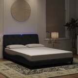 Furnova Posteljni okvir z LED lučkami črn 140x200 cm žamet, (21936688) Cene