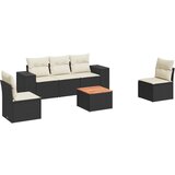  The Living Store Vrtna sedežna garnitura 6-delna z blazinami črna poli ratan - Vrtna Sedežna Garniture, (21460874) | Shoptok.si