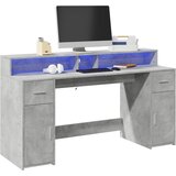 vidaXL Radni stol s LED svjetlima sivi 160x55x91 cm konstruirano drvo cijene