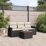  4-dijelni set vrtnih sofa od poliratana s jastucima crni | shoptok.hr