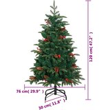  Umjetno božićno drvce sa šarkama, šiškama i bobicama 120 cm | shoptok.hr