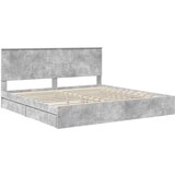  Krevet s od storage s uzglavljem Betonski sivi 200 x 200 cm | shoptok.hr