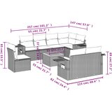  9-dijelni set vrtnih sofa od poliratana s jastucima sivi | shoptok.hr