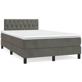  box spring s madracem LED tamnosivi 120 x 190 cm baršun | shoptok.hr