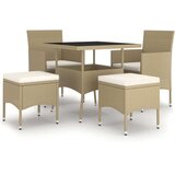  5-dijelni vrtni blagovaonski set od poliratana bež | shoptok.hr