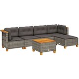  The Living Store Vrtna sedežna garnitura 6-delna z blazinami siv poli ratan - Vrtna Sedežna Garniture, (21455439) | Shoptok.si