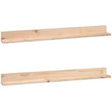  Zidne police 2 kom 110x11x9 cm od masivne borovine | shoptok.hr