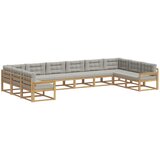 vidaXL Zunanja garnitura za sedenje 10 pcs Bela in svetlo siva, (5000281407) | Shoptok.si