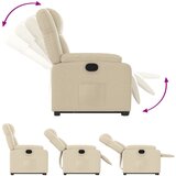  Naslonjač na podizanje od tkanine krem | shoptok.hr