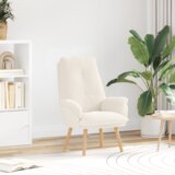 vidaXL Udobna Fotelja Krem Plišasta Tkanina | shoptok.hr