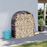 vidaXL Nosilec za polena rjav 120x45x140 cm pocinkano jeklo Cene