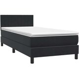vidaXL Box spring postelja z vzmetnico črn 90x210 cm žamet | Shoptok.si