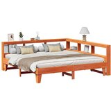  Knjižna postelja brez vzmetnice vošč. rjava 180x200 cm borovina, (21792327) | Shoptok.si