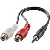 Value 11.99.4340 utičnica audio priključni kabel [1x 3,5 mm banana utikač - 2x ženski cinch konektor] 0.20 m crna sa zaš Cijene