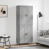 The Living Store Visoka komoda betonsko siva 69,5x34x180 cm inženirski les - Visoka Omara, (21431015) Cene