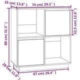  Komoda bijela 74 x 35 x 80 cm od masivne borovine | shoptok.hr