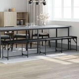 Blagovaonska klupa crna 248 x 32 x 45 cm čelik i umjetna koža | shoptok.hr