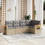 vidaXL 5-dijelni vrtni set sofa s jastucima bež od poliratana | shoptok.hr