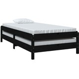  Složivi krevet crni 75 x 190 cm od masivne borovine | Eponuda.ba