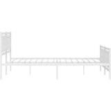  Metalni okvir kreveta uzglavlje i podnožje bijeli 180x200 cm | shoptok.hr