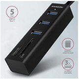 Axagon Hub 3x USB 3.2 + čitalnik SD, MicroSD, 20 cm USB-A | Shoptok.si