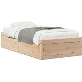  Okvir za krevet crni 75x190 cm od masivne borovine | shoptok.hr